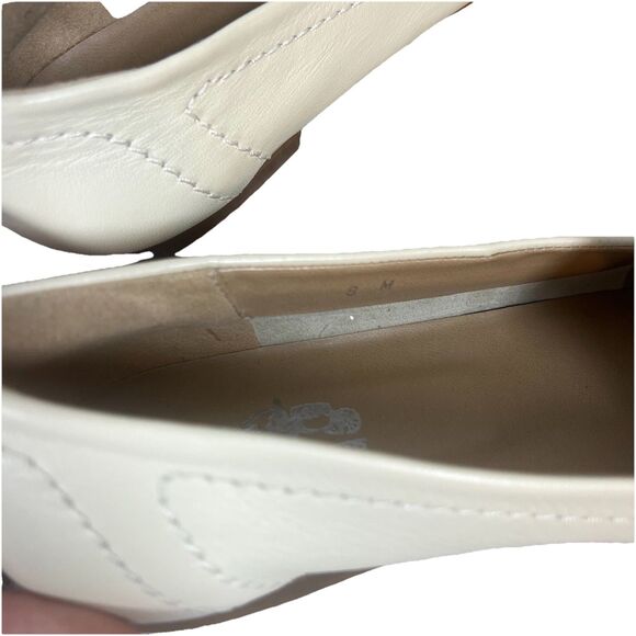 Coach And Four Dana Loafers Cream Leather Upper Slip-On Style Size 8 Italian - Picture 9 of 10